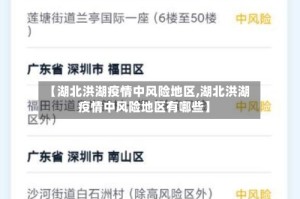 【湖北洪湖疫情中风险地区,湖北洪湖疫情中风险地区有哪些】