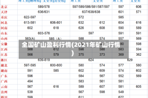 全国矿山盈利行情(2021年矿山行情)