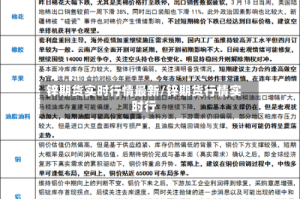 锌期货实时行情最新/锌期货行情实时行