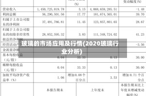 玻璃的市场应用及行情(2020玻璃行业分析)