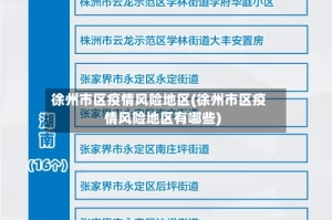 徐州市区疫情风险地区(徐州市区疫情风险地区有哪些)