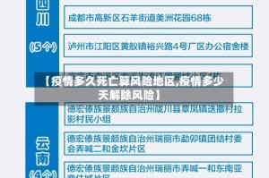 【疫情多久死亡算风险地区,疫情多少天解除风险】