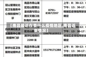 【南昌最近在查什么疫情地区,南昌近来情况】