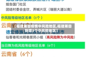 【福建莆田疫情中风险地区,福建莆田新增3个中风险地区】