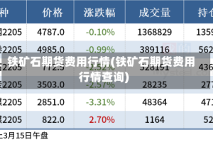 铁矿石期货费用行情(铁矿石期货费用行情查询)