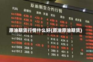 原油期货行情什么好(原油原油期货)