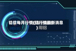 铝信每月行情(铝行情最新消息)