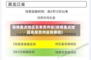 疫情重点地区名单贵州省(疫情重点地区名单贵州省有哪些)