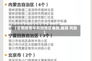 【云南疫情中风险地区曲靖,曲靖 风险】