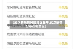 【武汉的疫情风险地区名单,武汉疫情分布在哪些区】