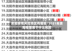 贵阳疫情风险地区有哪些/2021年贵阳疫情属于什么风险