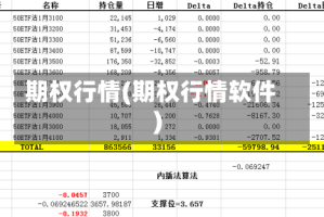 期权行情(期权行情软件)