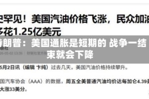 特朗普：美国通胀是短期的 战争一结束就会下降