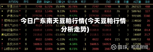 今日广东南天豆粕行情(今天豆粕行情分析走势)-第3张图片