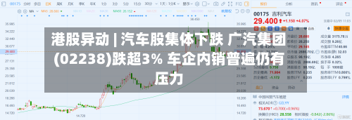 港股异动 | 汽车股集体下跌 广汽集团(02238)跌超3% 车企内销普遍仍有压力-第1张图片