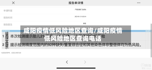 咸阳疫情低风险地区查询/咸阳疫情低风险地区查询电话-第2张图片