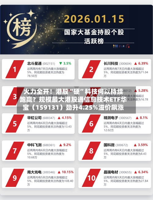 火力全开！港股“硬	”科技何以持续跑赢？规模最大港股通信息技术ETF华宝（159131）劲升4.25%溢价飙涨-第3张图片