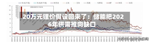 20万元锂价假设回来了：储能把2026年供需推向缺口-第3张图片
