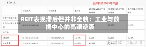 REIT表现滞后但并非全貌:工业与数据中心的亮眼逆袭-第1张图片