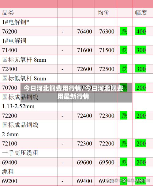 今日河北铜费用行情/今日河北铜费用最新行情-第2张图片