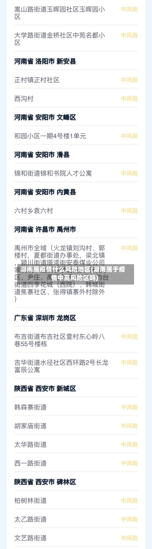 湖南属疫情什么风险地区(湖南属于疫情中高风险区吗)-第2张图片