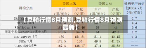 【豆粕行情8月预测,豆粕行情8月预测最新】-第1张图片